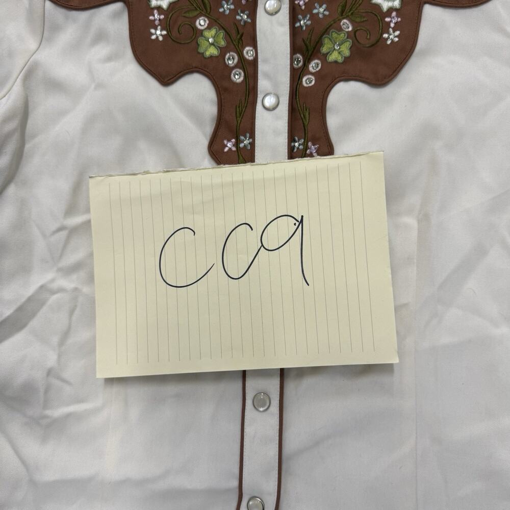 SCULLY Western shirt womens pearl snap embroidered Size Small - Picture 7 of 7